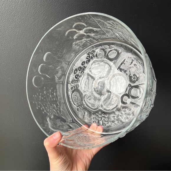 Arabia Finland Flora Large Clear Crystal Glass Bowl w Box Mid Century Modern MCM - Picture 4 of 8